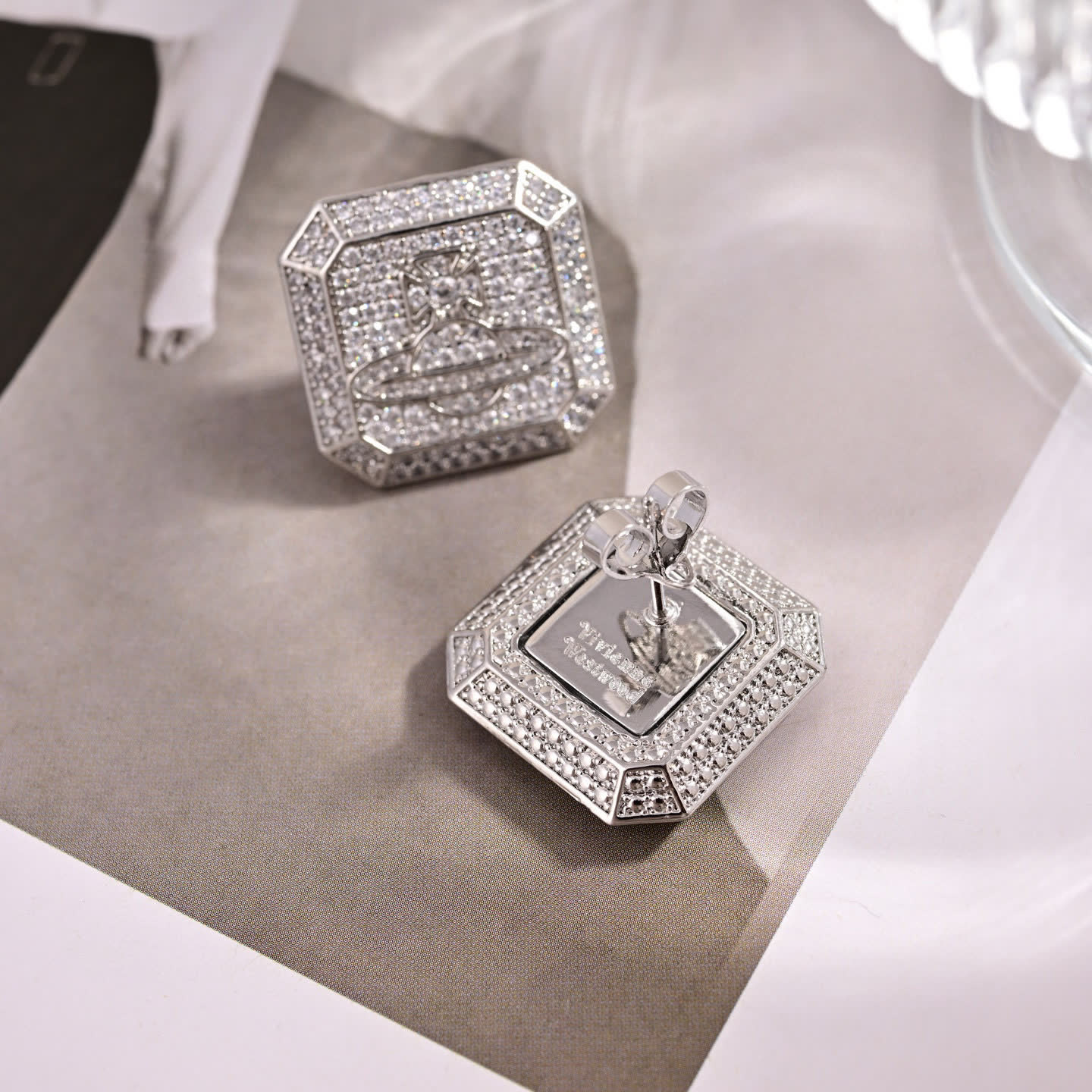 Vivienne Westwood Anglomania Octagon Stud Earrings